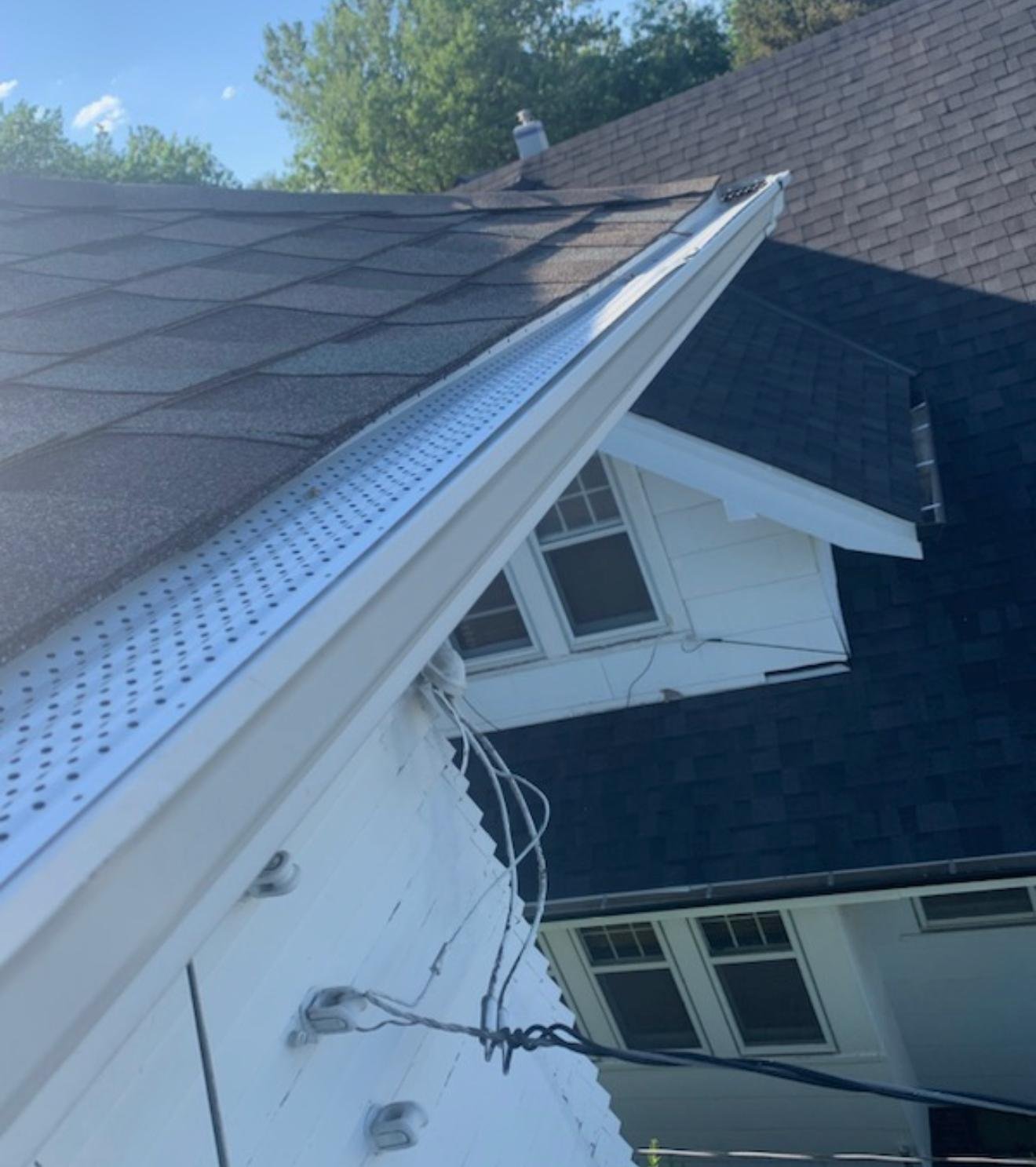 New gutter installation on residential home