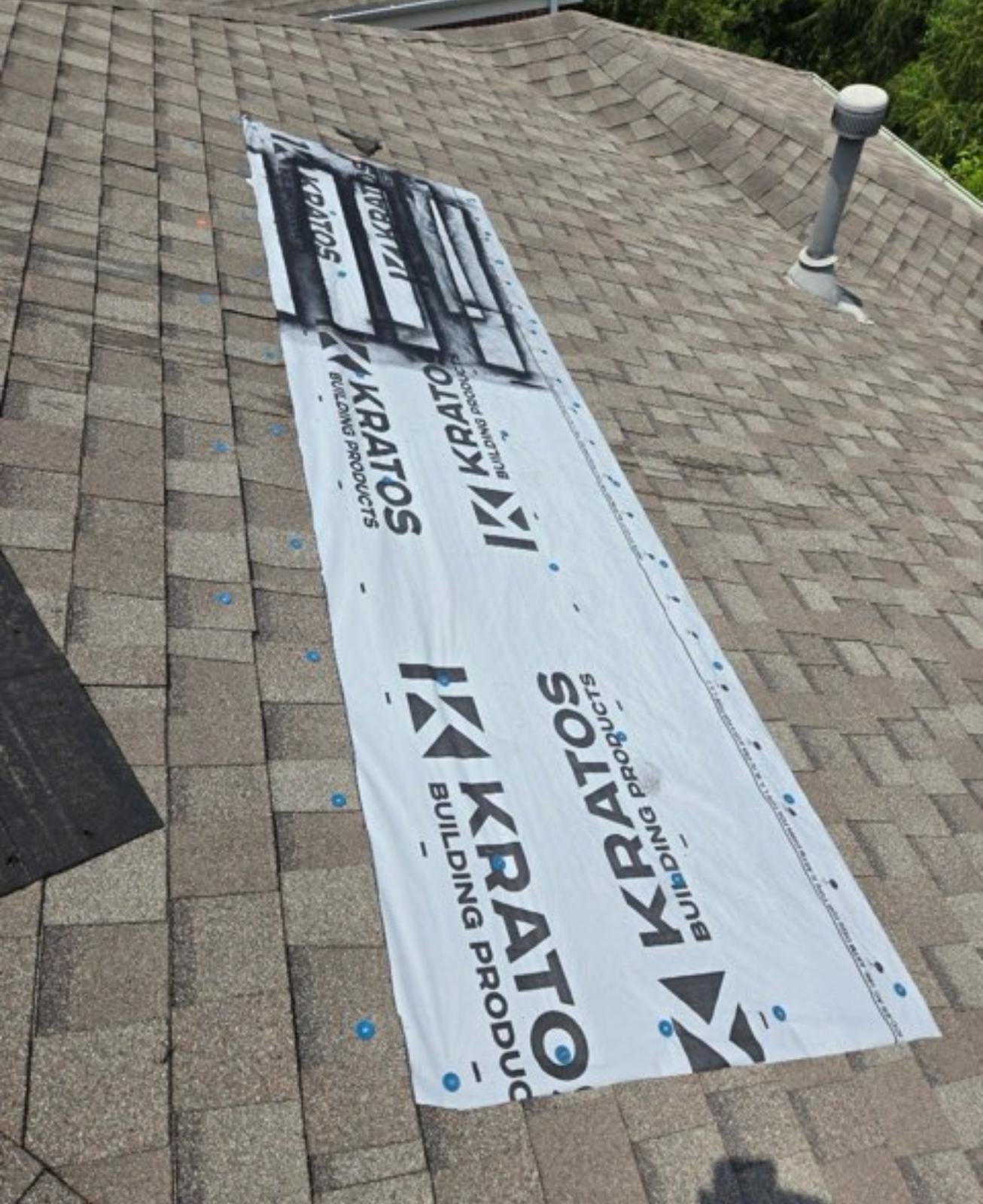 Professional roof repair with Kratos underlayment installation